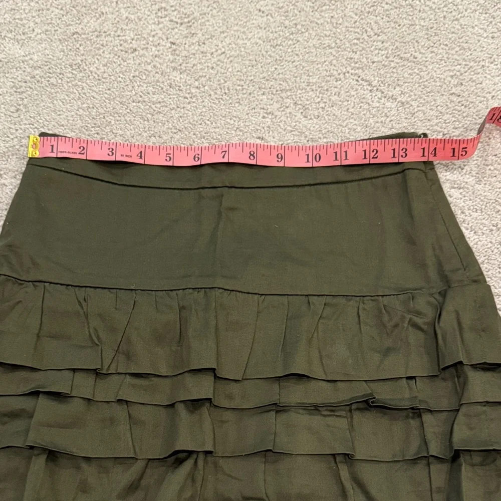 Olive Green Tiered Skirt - Picture 3 of 6
